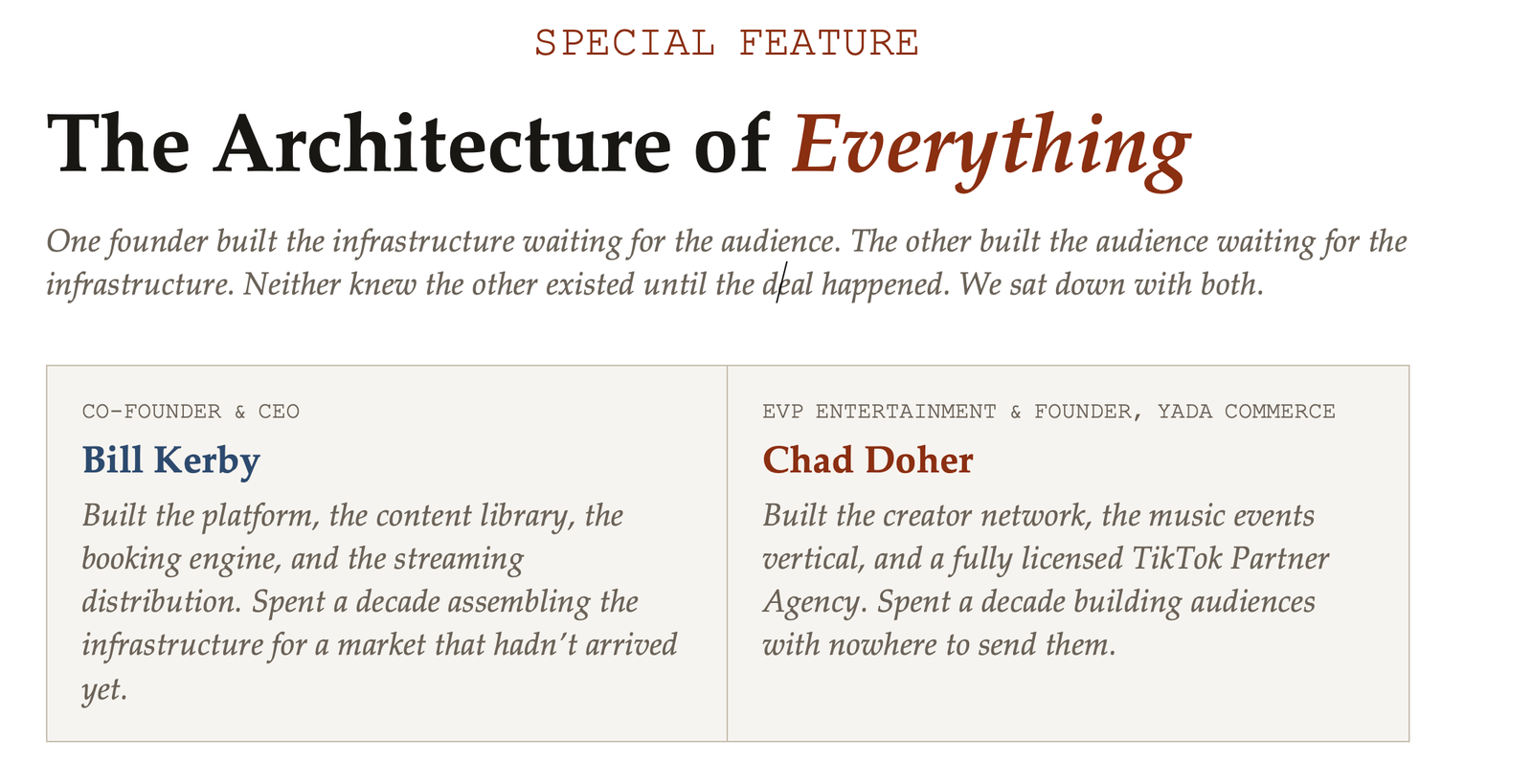 The Architecture of Everything