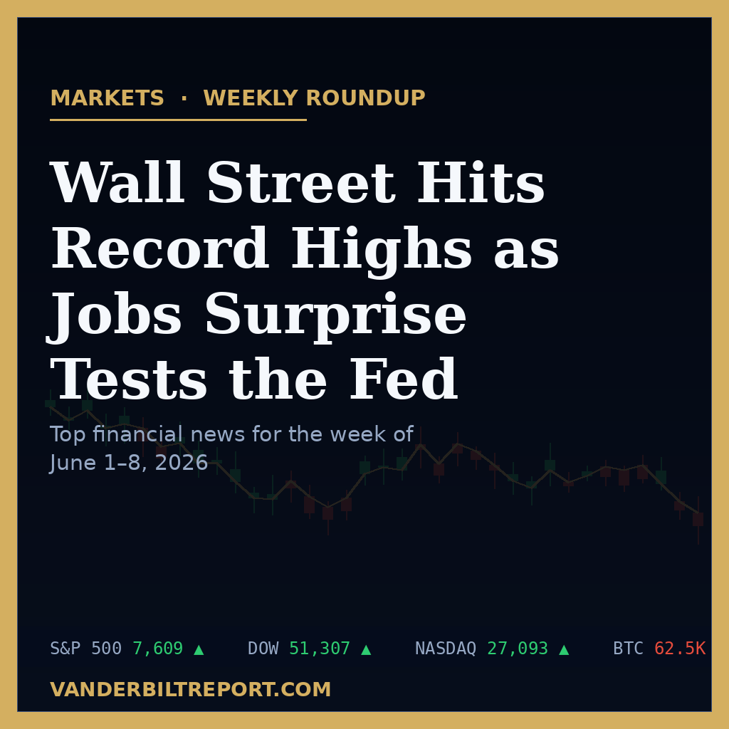 Top Financial News This Week (June 1–8, 2026)Wall Street Hits Record Highs as a Jobs Surprise Tests the New Fed